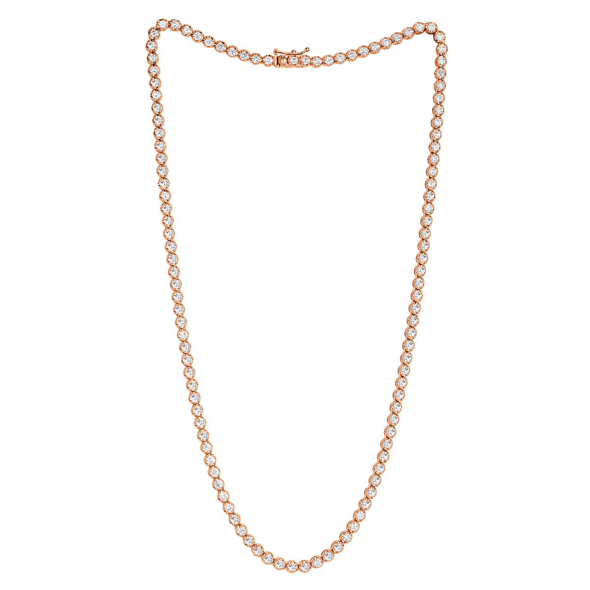 7.51ct Round Brilliant Cut Diamond Necklace in 14k Rose Gold