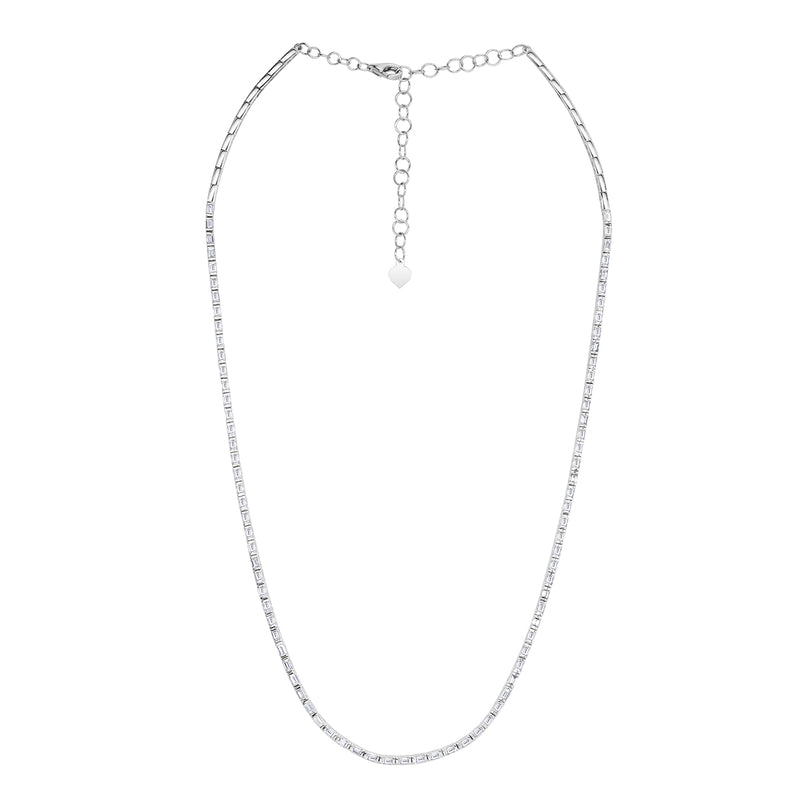 2.34ct Baguette Cut Diamond Necklace in 14k White Gold