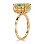 5.28ct Fancy Light Yellow Cushion Cut Diamond Engagement Ring