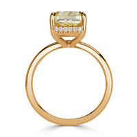 5.28ct Fancy Light Yellow Cushion Cut Diamond Engagement Ring