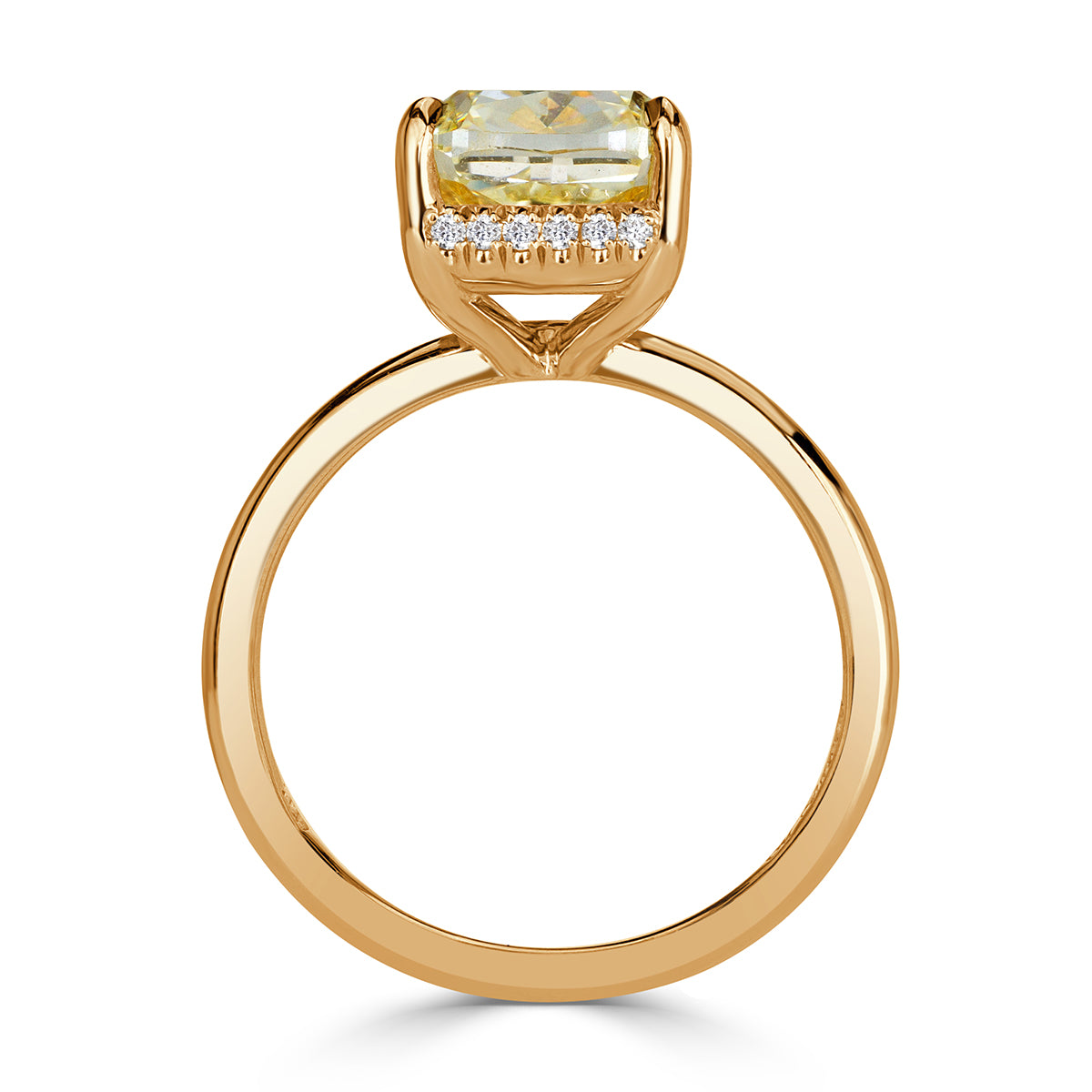 5.28ct Fancy Light Yellow Cushion Cut Diamond Engagement Ring