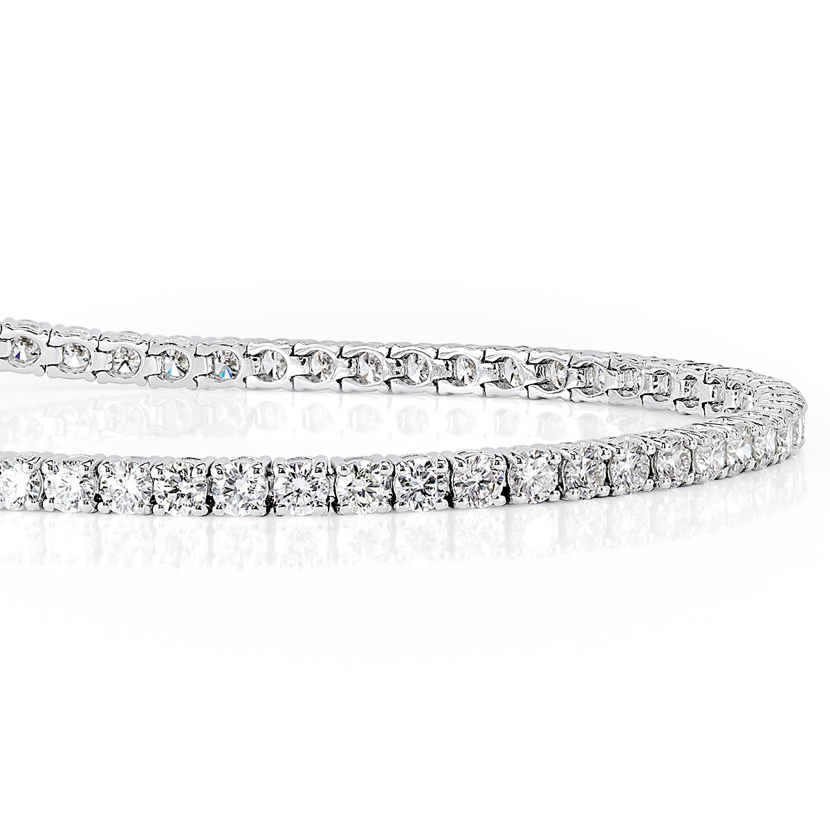 3.94ct Round Brilliant Cut Diamond Tennis Bracelet in 14k White Gold