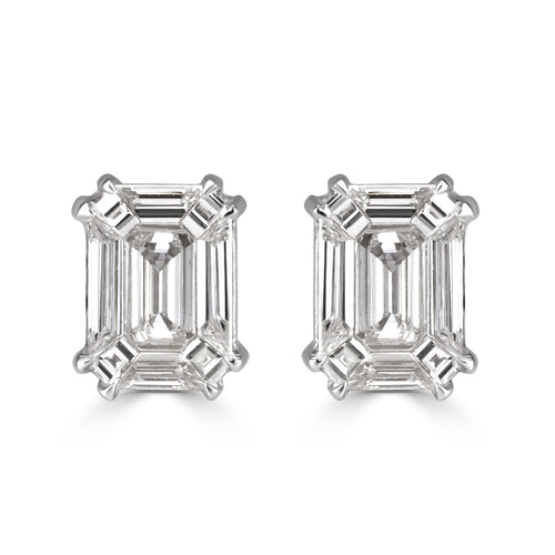 0.62ct Emerald Cut Diamond Stud Earrings