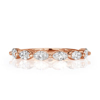 0.90ct Marquise Cut Diamond Wedding Band in 18k Rose Gold