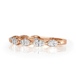 0.90ct Marquise Cut Diamond Wedding Band in 18k Rose Gold
