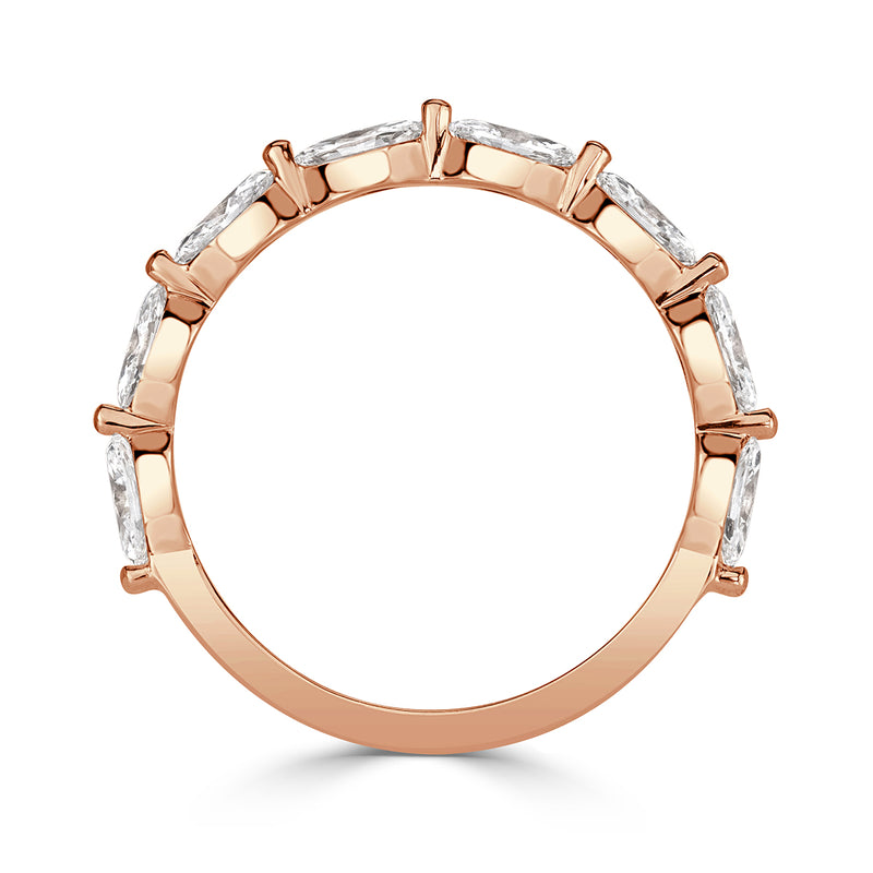 0.90ct Marquise Cut Diamond Wedding Band in 18k Rose Gold
