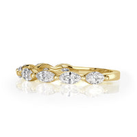 0.90ct Marquise Cut Diamond Wedding Band in 18k Yellow Gold