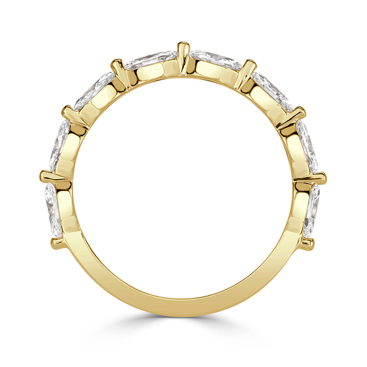 0.90ct Marquise Cut Diamond Wedding Band in 18k Yellow Gold