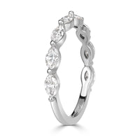 0.90ct Marquise Cut Diamond Wedding Band in 18k White Gold