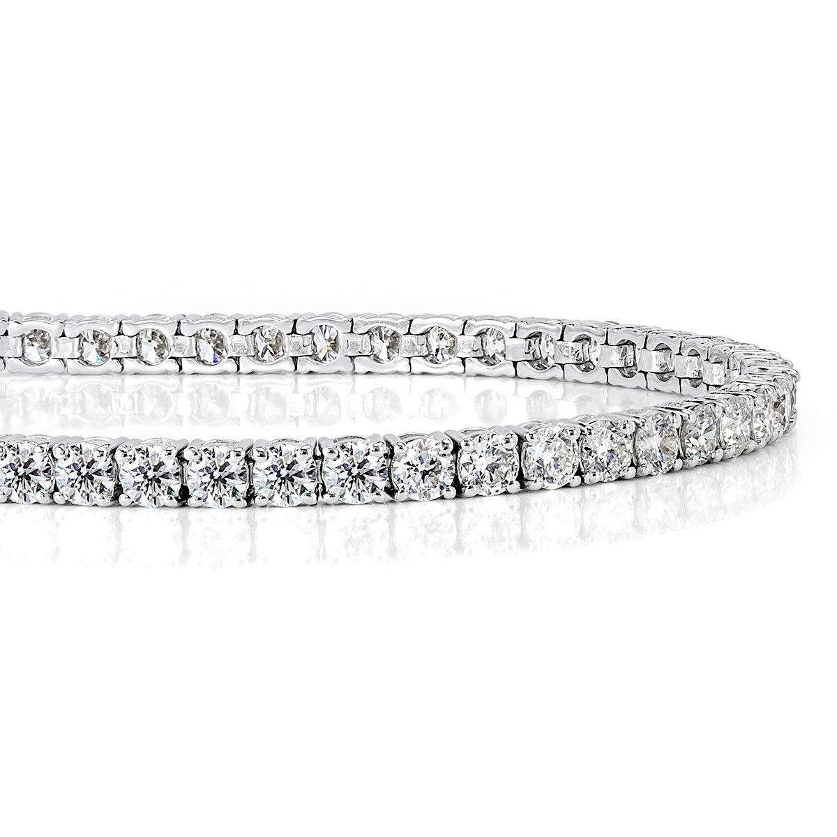 6.65ct Round Brilliant Cut Diamond Tennis Bracelet in 14k White Gold in 7'