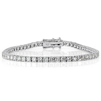 6.05ct Round Brilliant Cut Diamond Tennis Bracelet in 14k White Gold in 7'