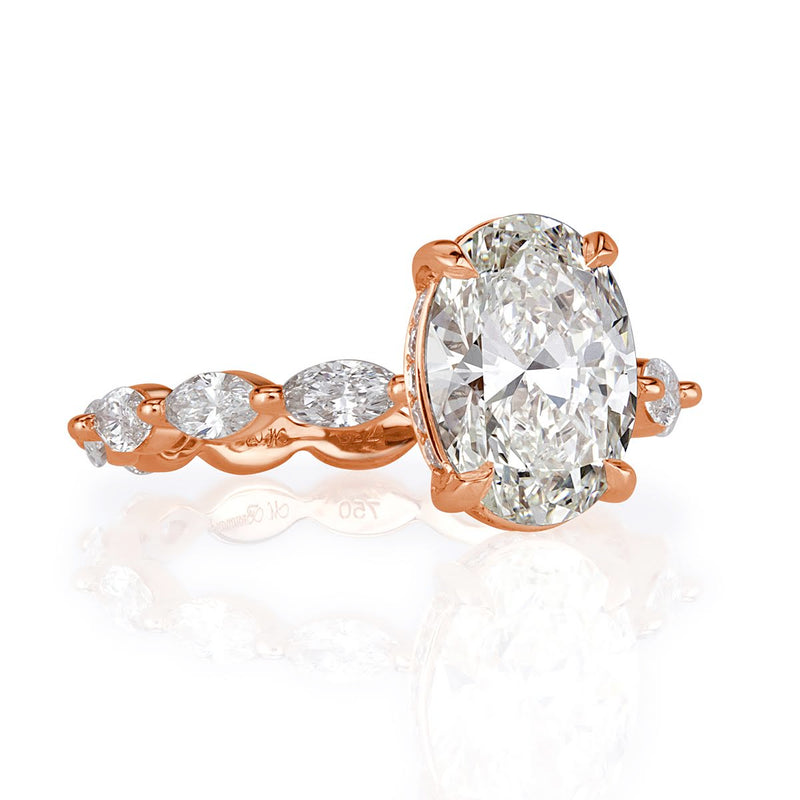 2.93ct Oval Cut Diamond Engagement Ring