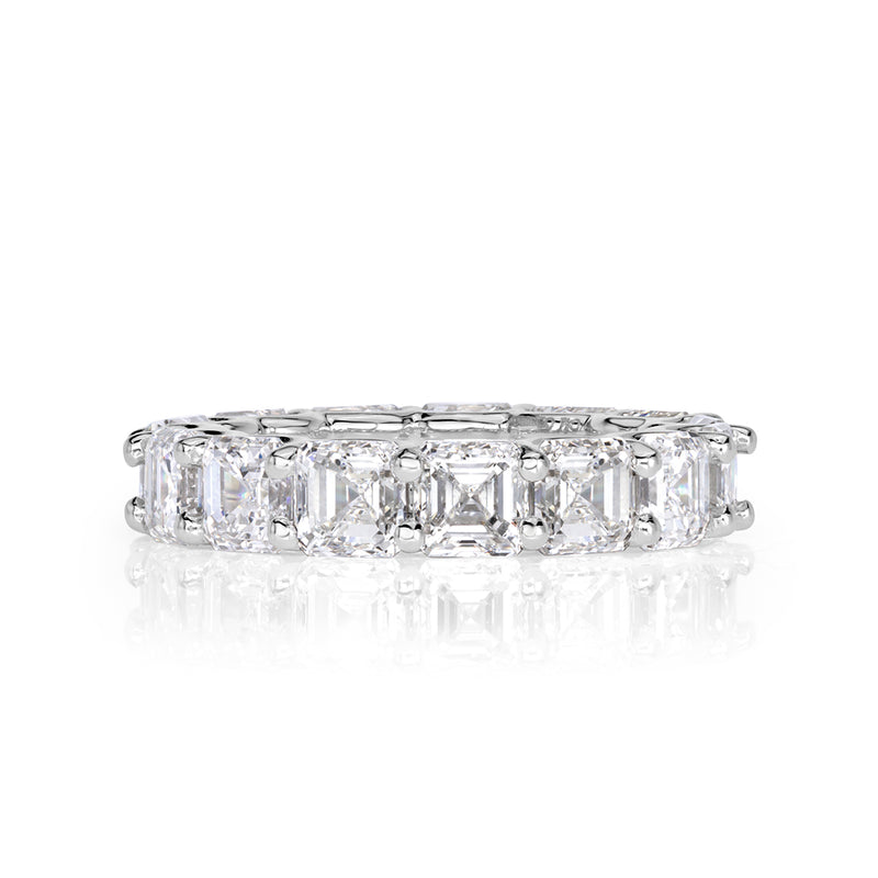 8.00ct Asscher Cut Diamond Eternity Band in Platinum