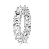 8.00ct Asscher Cut Diamond Eternity Band in 18k White Gold