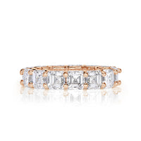 8.00ct Asscher Cut Diamond Eternity Band in 18k Rose Gold