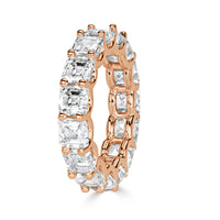 8.00ct Asscher Cut Diamond Eternity Band in 18k Rose Gold