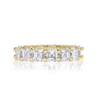 8.00ct Asscher Cut Diamond Eternity Band in 18k Yellow Gold