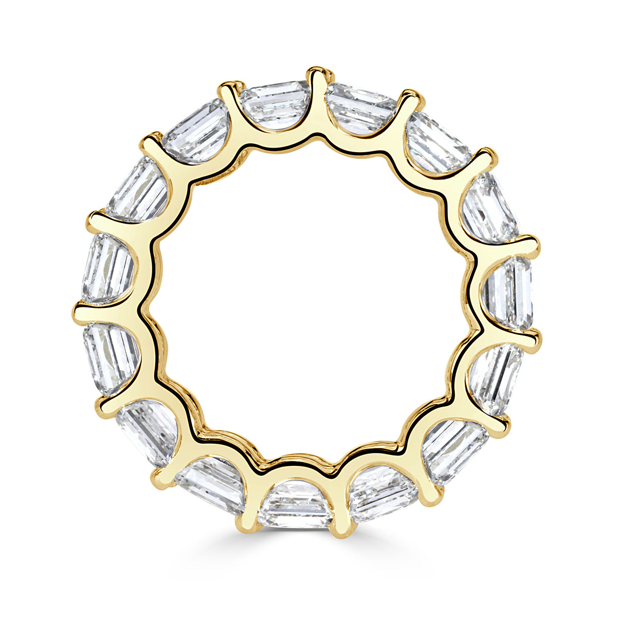 8.00ct Asscher Cut Diamond Eternity Band in 18k Yellow Gold