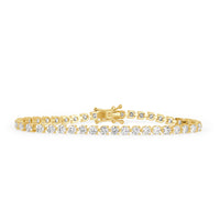 6.75ct Round Brilliant Cut Diamond Bracelet in 14k Yellow Gold in 7'