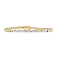 8.90ct Round Brilliant Cut Diamond Tennis Bracelet in 14k Yellow Gold in 7'