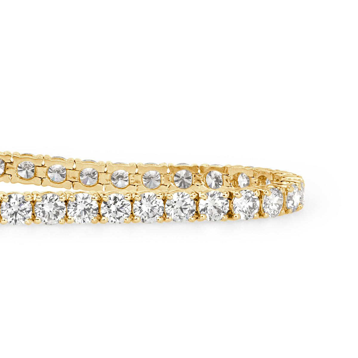 8.90ct Round Brilliant Cut Diamond Tennis Bracelet in 14k Yellow Gold
