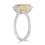 3.15ct Fancy Light Yellow Pear Shaped Diamond Engagement Ring
