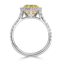 3.15ct Fancy Light Yellow Pear Shaped Diamond Engagement Ring