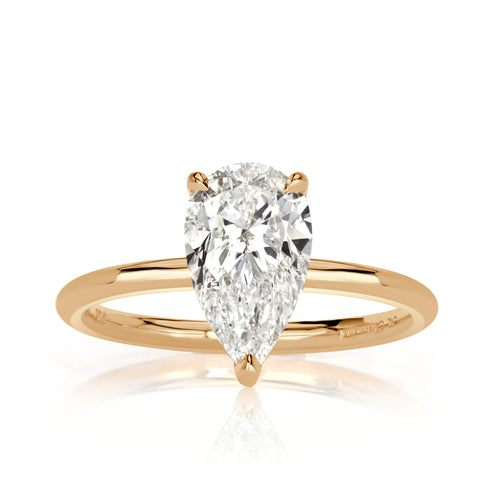 2.10ct Pear Shaped Diamond Engagement Ring