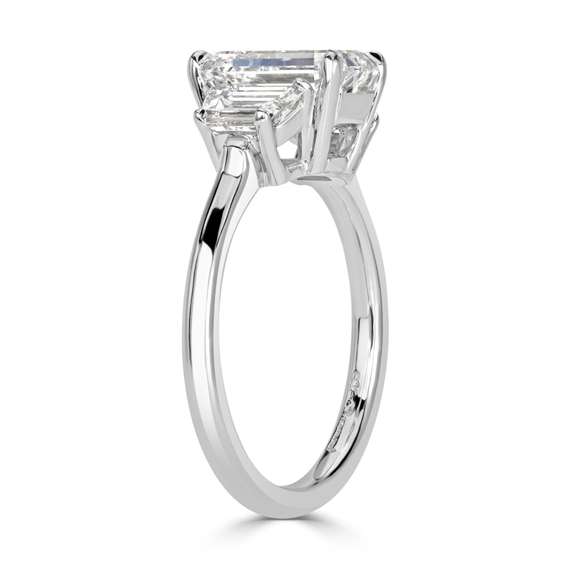 3.13ct Emerald Cut Diamond Engagement Ring