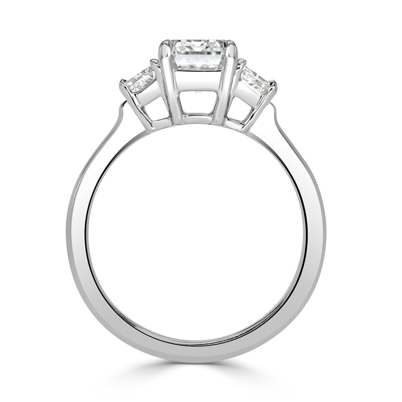 3.13ct Emerald Cut Diamond Engagement Ring