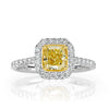 1.64ct Fancy Yellow Radiant Cut Diamond Engagement Ring