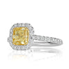 1.64ct Fancy Yellow Radiant Cut Diamond Engagement Ring