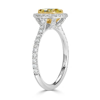 1.64ct Fancy Yellow Radiant Cut Diamond Engagement Ring
