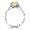 1.64ct Fancy Yellow Radiant Cut Diamond Engagement Ring