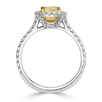 1.64ct Fancy Yellow Radiant Cut Diamond Engagement Ring