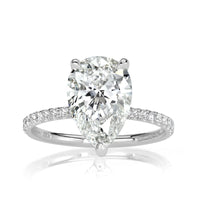 3.37ct Pear Shaped Diamond Engagement Ring