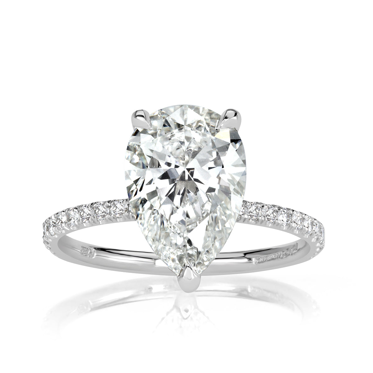 3.37ct Pear Shaped Diamond Engagement Ring
