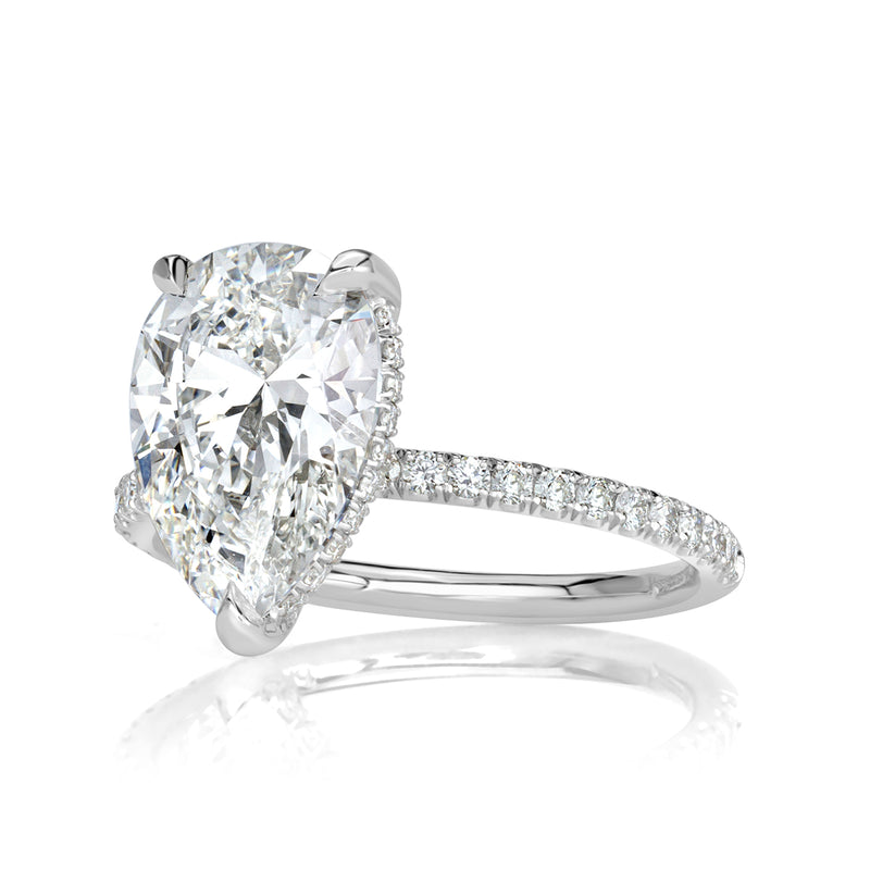 3.37ct Pear Shaped Diamond Engagement Ring