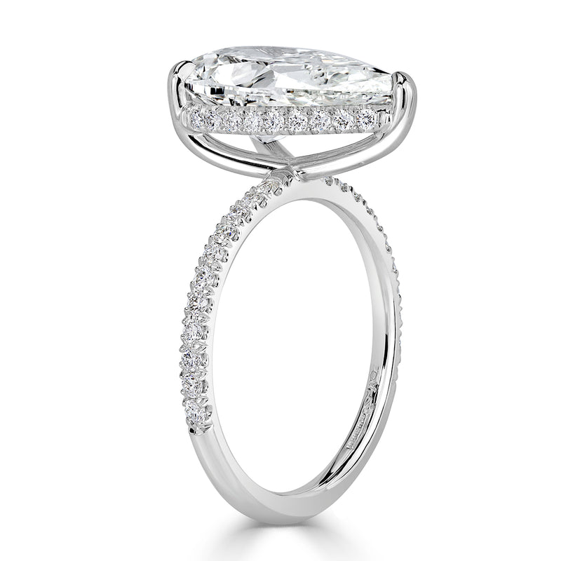 4.44ct Pear Shaped Diamond Engagement Ring