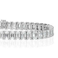 15.61ct Emerald Cut Diamond Tennis Bracelet in 18K White Gold