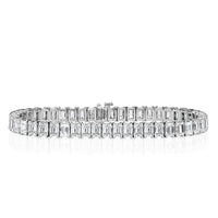 18.95ct Emerald Cut Diamond Tennis Bracelet in 18k White Gold in 7'
