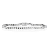 6.34ct Asscher Cut Diamond Tennis Bracelet in 14k White Gold in 6.5'