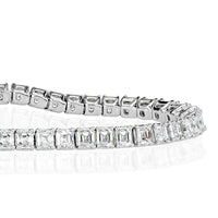 6.34ct Asscher Cut Diamond Tennis Bracelet in 14k White Gold