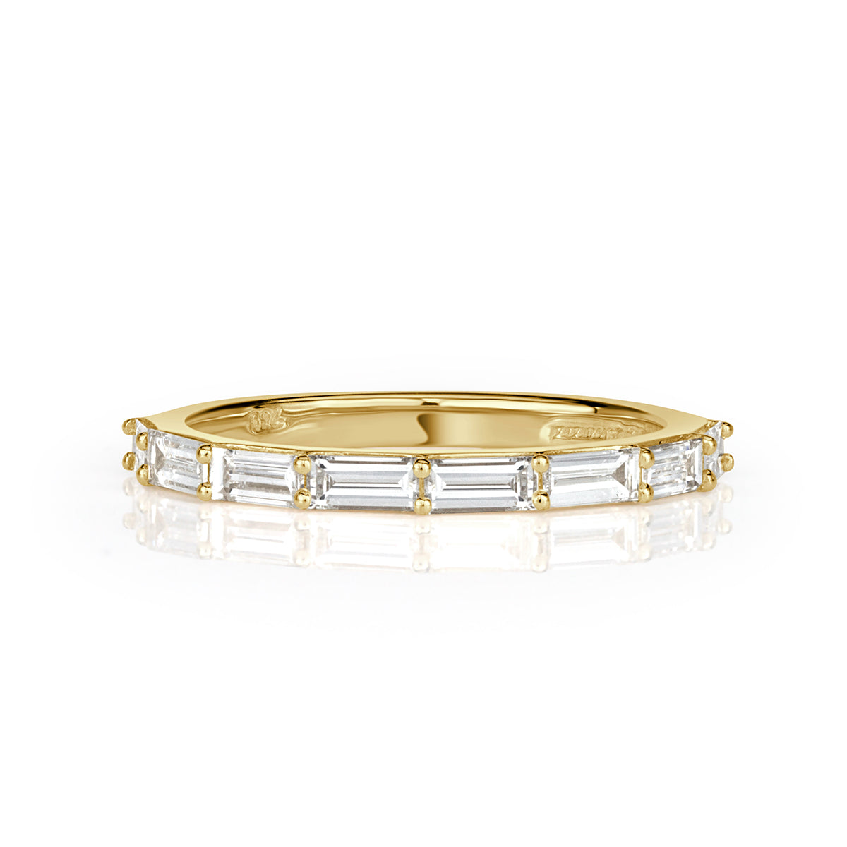 0.65ct Baguette Cut Diamond Wedding Band in 18k Yellow Gold
