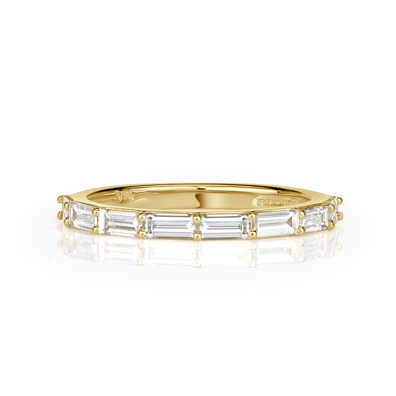 0.65ct Baguette Cut Diamond Wedding Band in 18k Yellow Gold
