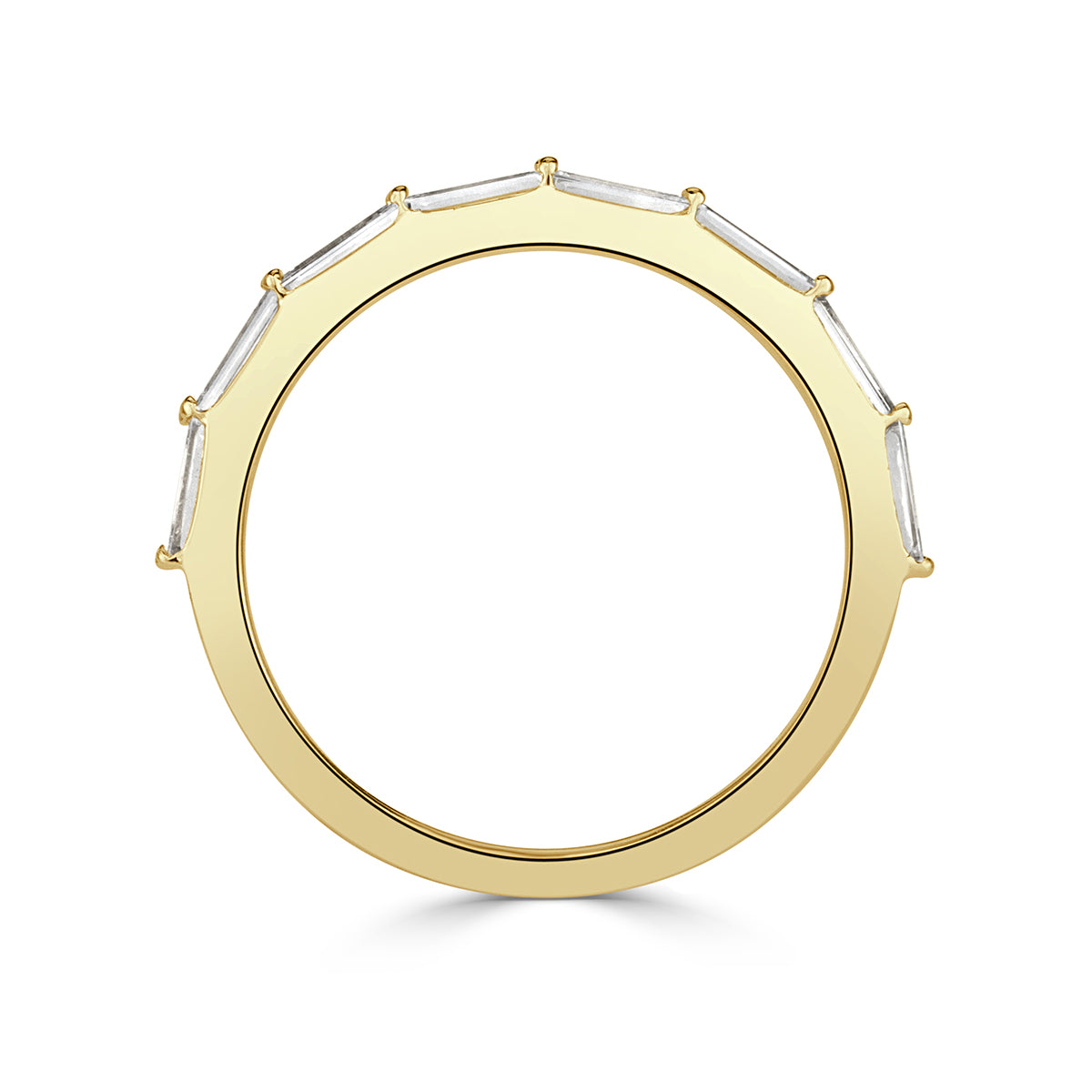 0.65ct Baguette Cut Diamond Wedding Band in 18k Yellow Gold