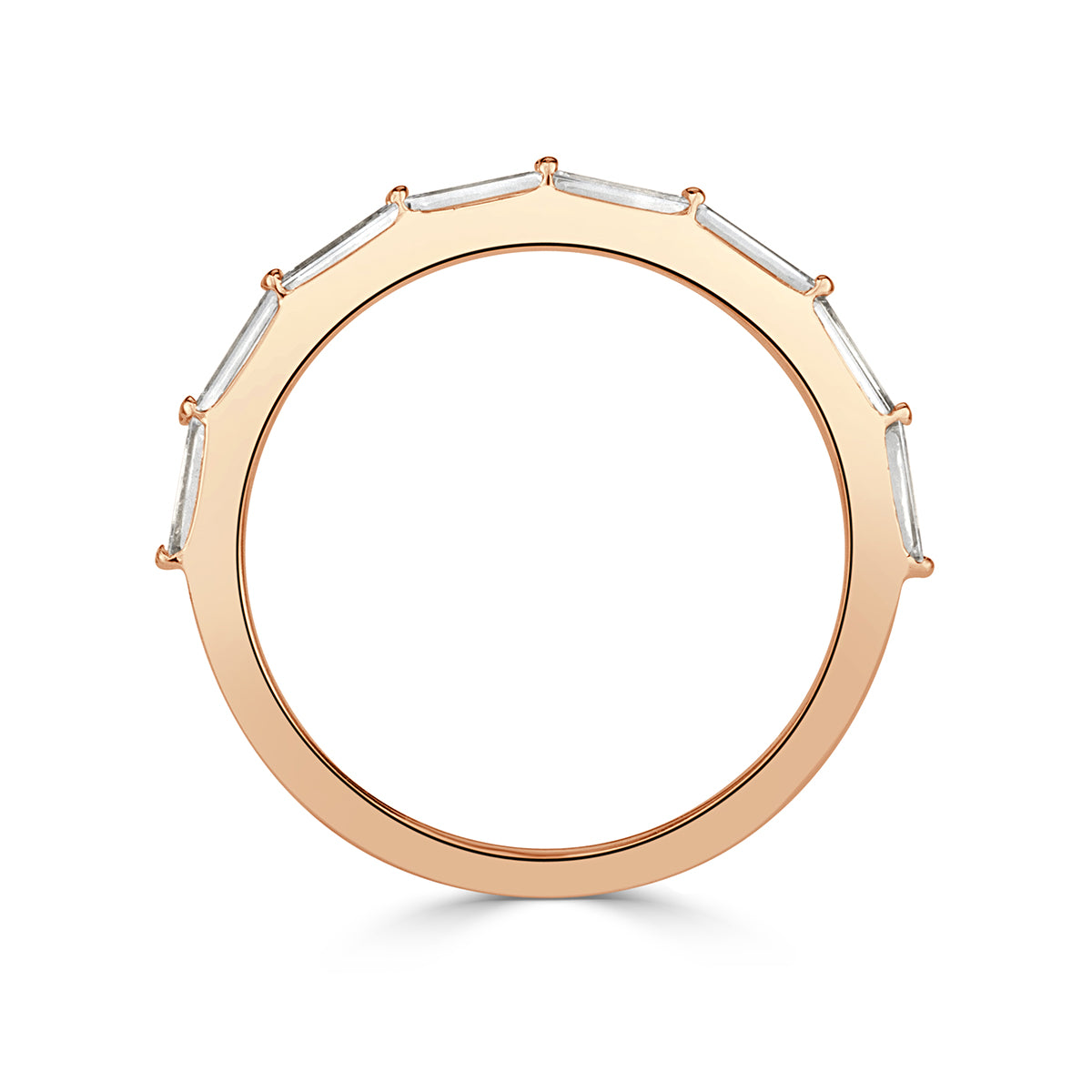 0.65ct Baguette Cut Diamond Wedding Band in 18k Rose Gold