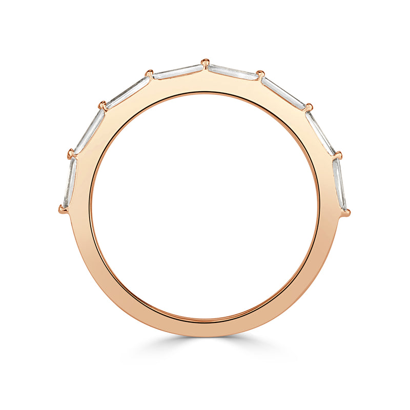 0.65ct Baguette Cut Diamond Wedding Band in 18k Rose Gold