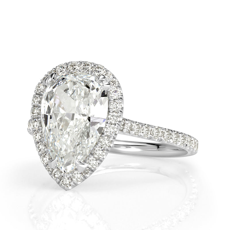 3.19ct Pear Shaped Diamond Engagement Ring