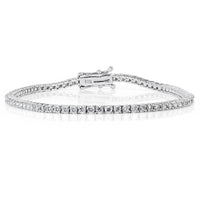 2.18ct Round Brilliant Cut Diamond Tennis Bracelet in 14k White Gold in 7'